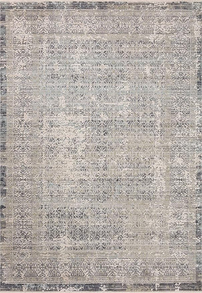 Loloi Amber Lewis Alie Collection ALE-04 Sky/Stone 2'-7'' x 10'-0'', .13'' Pile Height, Runner Rug