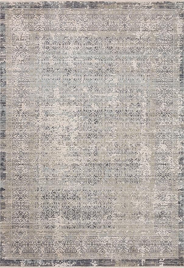 Loloi Amber Lewis Alie Collection ALE-04 Sky/Stone 2'-7'' x 7'-9'', .13'' Pile Height, Runner Rug