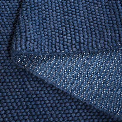 SAFAVIEH Natura Collection Runner Rug - 2'3" x 10', Navy & Blue, Handmade Wool Blend, Textured Design, Ideal for Hallway, Bedroom, Foyer (NAT620M)