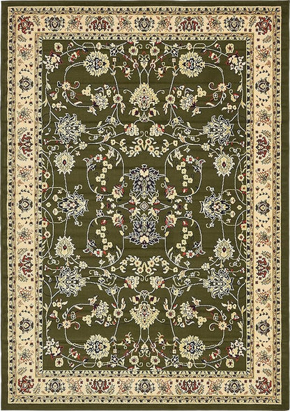 Unique Loom Sialk Hill Collection Area Rug - Washington (7' 1" x 10' Rectangle Green/Hunter Green)