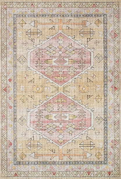 Loloi II Skye Collection SKY-04 Gold/Blush 3'-6" x 5'-6" Accent Rug