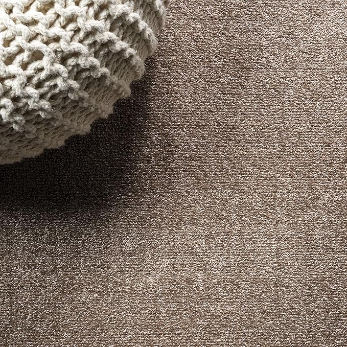 Eyely UES100J-3OV Supersoft Haze Solid Low-Pile Indoor Area Rug Casual;Contemporary;Solid;Traditional, Bedroom, Kitchen, Living Room, Easy-Cleaning, Non-Shedding, 3 X 5 Oval, Brown