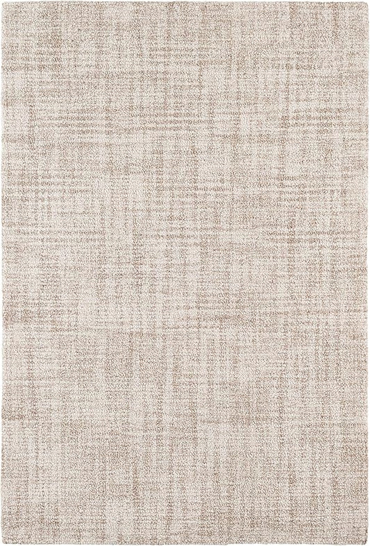 Dash and Albert Crosshatch Wool Area Rug - 2.5' x 8' Runner Ivory Solid Hand Micro Hooked Accent Rug - Durable, High Traffic Areas Bedroom, Hallway, Stairs