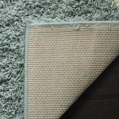 SAFAVIEH Area Rug 8x10 - Dallas Shag Collection - Large - Seafoam & Ivory, Trellis Pattern, Non-Shedding & Easy Cleaning, Plush Thick Pile, Ideal for Living Room, Bedroom, Dining Space (SGD257C)