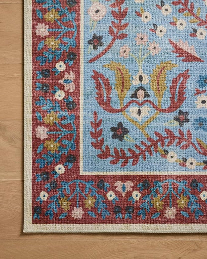 Loloi Rifle Paper Co. Canopy Collection CNP-03 Red/Blue 5'-0" x 7'-6" Area Rug
