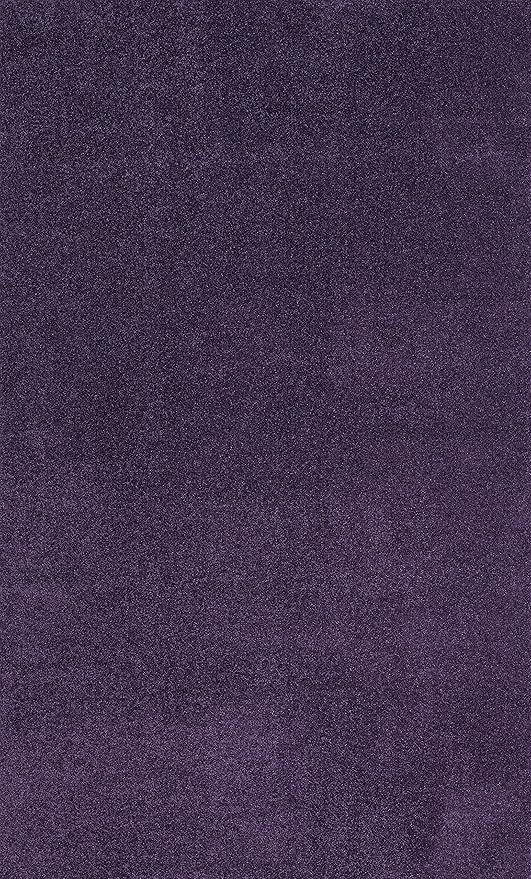 Eyely UES100N-3 Supersoft Haze Solid Low-Pile Indoor Area Rug Casual;Contemporary;Solid;Traditional, Bedroom, Kitchen, Living Room, Easy-Cleaning, Non-Shedding, 3 X 5, Purple