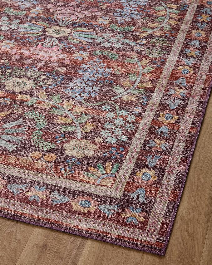 Loloi Rifle Paper Co. Maison Collection MAO-06 Red 8'-4" x 11'-6", .19" Pile Height, Area Rug