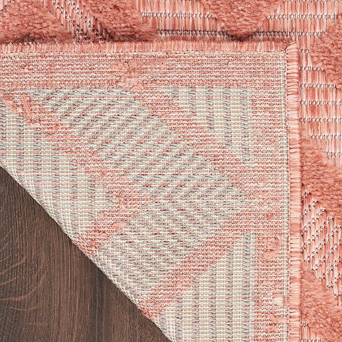Nourison Home Versatile Coral Orange 7' x 10' Area Rug - Easy Clean, Non Shedding, Bed Room, Living Room, Dining Room, Kitchen (7' x 10')