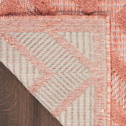 Nourison Home Versatile Coral Orange 7' x 10' Area Rug - Easy Clean, Non Shedding, Bed Room, Living Room, Dining Room, Kitchen (7' x 10')
