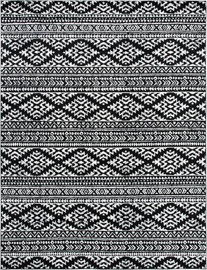 SAFAVIEH Area Rug 12x15 - Tulum Collection - Large - Black & Ivory, Moroccan Boho Tribal Design, Non-Shedding & Easy to Clean, Ideal for Living Room, Bedroom, Dining Space (TUL272Z)