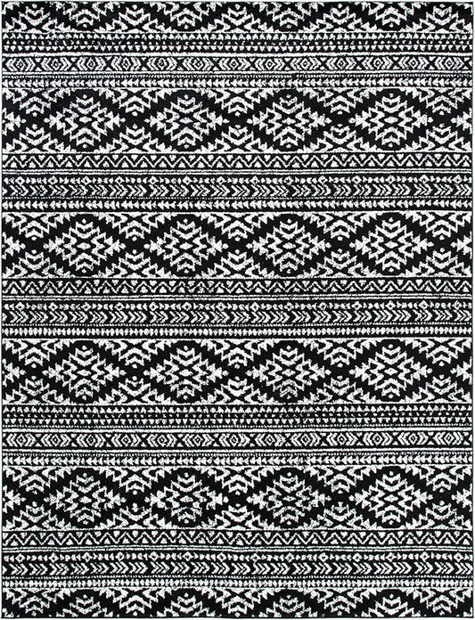 SAFAVIEH Area Rug 12x15 - Tulum Collection - Large - Black & Ivory, Moroccan Boho Tribal Design, Non-Shedding & Easy to Clean, Ideal for Living Room, Bedroom, Dining Space (TUL272Z)