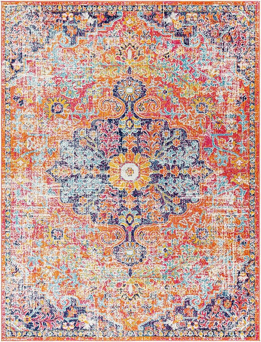 Livabliss Odelia Vintage Bohemian Area Rug,7'10" x 10'3",Pink/Orange