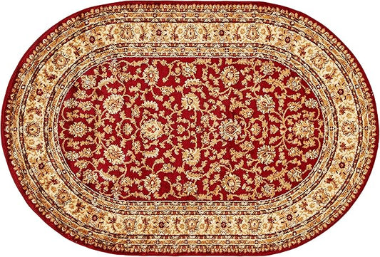 Unique Loom Voyage Collection Traditional Oriental Classic Intricate Design Area Rug (4' 0 x 6' 0 Oval, Red/Gold)
