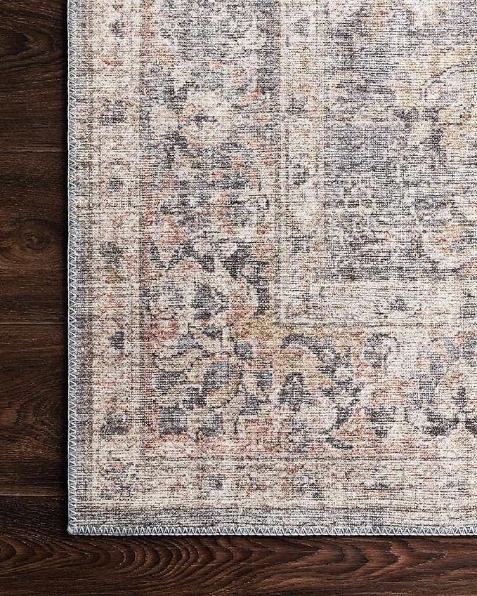 Loloi Skye Collection SKY-01 Grey/Apricot 6'-0" x 6'-0" Round Area Rug