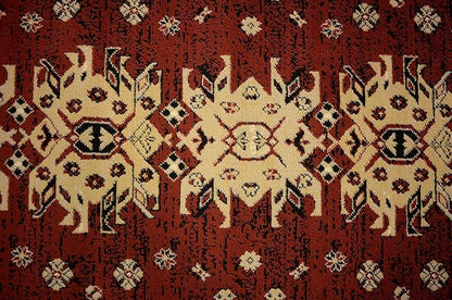 Unique Loom Taftan Collection Border Geometric Tribal Inspired Design Area Rug (2' 11 x 16' 5 Runner, Red/ Gold)