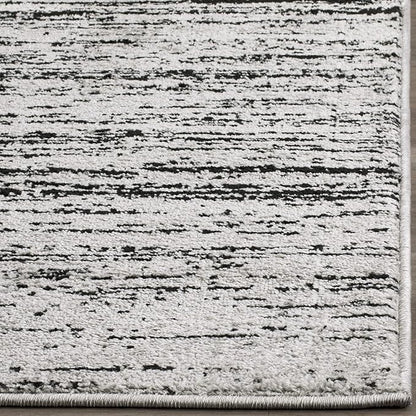 SAFAVIEH Adirondack Collection Area Rug - 8' Square, Silver & Black, Modern Ombre Design, Non Shedding & Easy to Clean, Ideal for Living Room, Bedroom, Office, Dining Space (ADR113A)