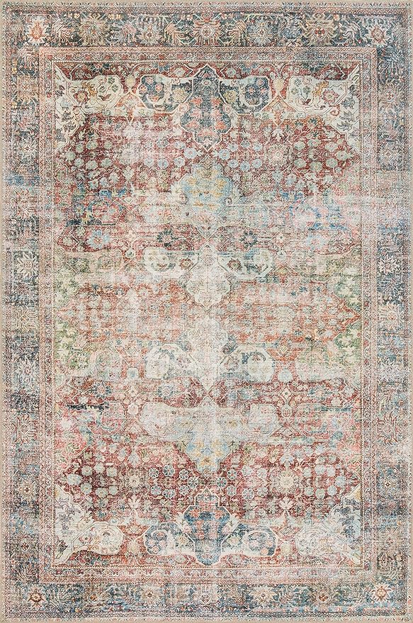 Loloi Loren Collection LQ-14 Brick/Multi 7'-6" x 9'-6" Area Rug