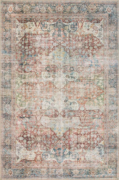 Loloi Loren Collection LQ-14 Brick/Multi 7'-6" x 9'-6" Area Rug