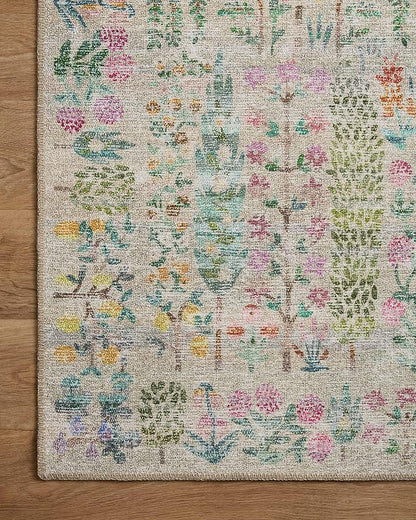 Loloi Rifle Paper Co. Maison Collection MAO-07 Khaki 8'-4" x 11'-6", .19" Pile Height, Area Rug