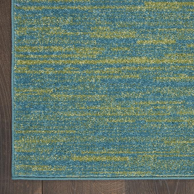 Nourison Home Nourison Essentials Blue Green 2' x 4' Area Rug - Easy Clean, Non Shedding, Bed Room, Living Room, Dining Room, Kitchen (2' x 4')