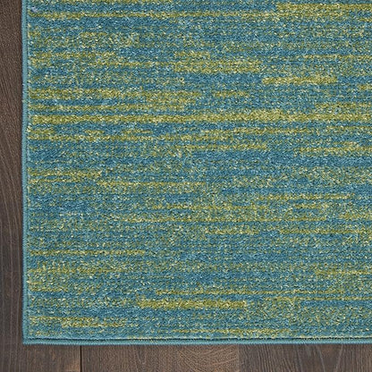 Nourison Home Nourison Essentials Blue Green 7' x Square Area Rug - Easy Clean, Non Shedding, Bed Room, Living Room, Dining Room, Kitchen (7' x Square)