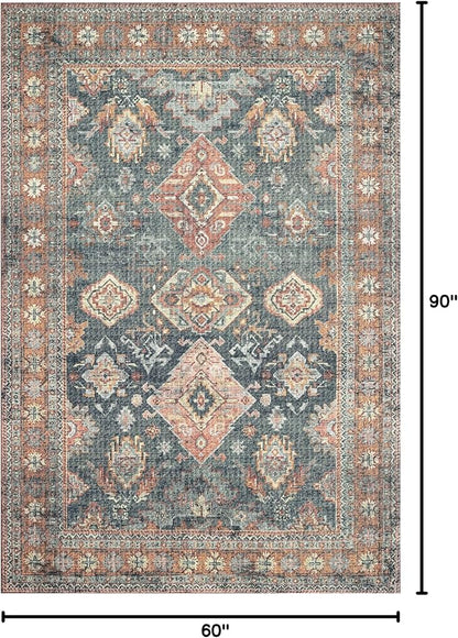 Loloi II Skye Collection SKY-10 Sea/Rust 5'-0" x 7'-6" Area Rug