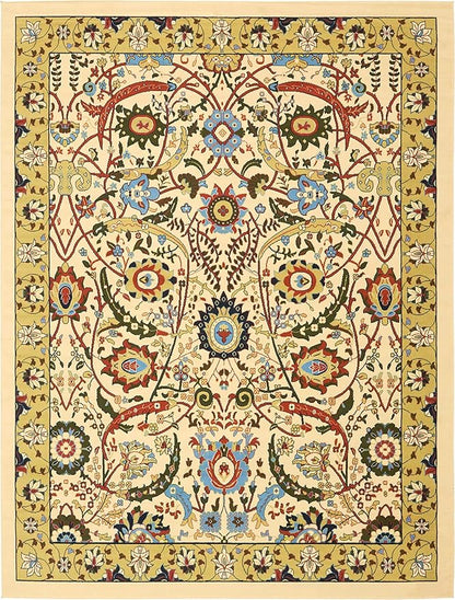 Unique Loom Espahan Collection Area Rug - Cape Cod (9'x 12' Rectangle, Cream/ Black)