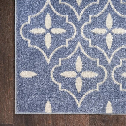 Nourison Home Nourison Essentials Blue Ivory 8' x 10' Area Rug - Easy Clean, Non Shedding, Bed Room, Living Room, Dining Room, Kitchen (8' x 10')