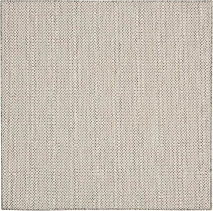 Nourison Home Courtyard Ivory Silver 4' x Square Area Rug - Easy Clean, Non Shedding, Bed Room, Living Room, Dining Room, Kitchen (4' x Square)