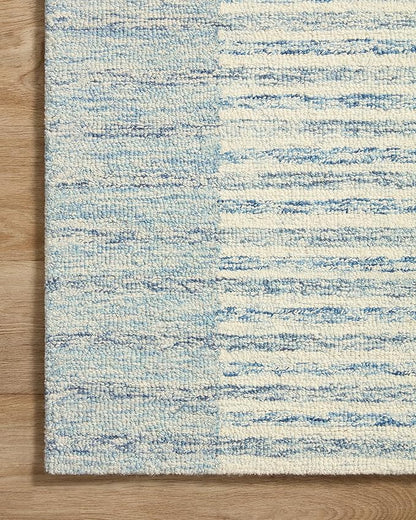Loloi Chris Loves Julia Chris Collection CHR-01 Ivory/Denim 3'-6'' x 5'-6'', .50" Pile Height, Accent Rug