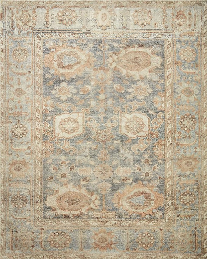 Loloi Margot Collection MAT-03 Ocean/Spice 8'-6" x 11'-6" Area Rug feat. CloudPile, No-Shed Easy Clean Large Patterned Area Rug for Living Room, Bedroom, Dining Area