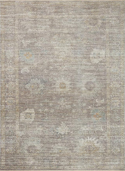 Loloi Magnolia Home by Joanna Gaines Millie Collection MIE-05 Stone/Natural 5'-3" x 7'-6", .25" Pile Height, Area Rug