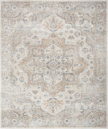 Nourison Home Astra Machine Washable Silver Grey 7'10" x 10' Area Rug - Easy Clean, Non Shedding, Bed Room, Living Room, Dining Room, Kitchen (8' x 10')