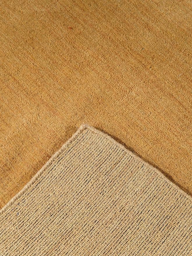 Rugsotic Carpets Hand Knotted Gabbeh Wool 6'x9' Area Rug Solid Gold L00111