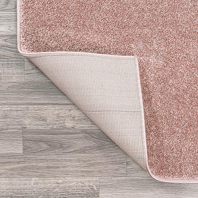 JONATHAN Y Haze Solid Low-Pile Pink Runner Rug 2x14, Coastal,Bohemian,Minimalist,Classic, Easy-Cleaning for Living Room,Bedroom,Kitchen,Pet Friendly,Non-Shedding (SEU100P-214)