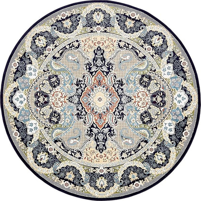 Unique Loom Narenj Collection Classic Traditional Medallion Textured Design Area Rug, 10' 0" x 10' 0", Navy Blue/Tan