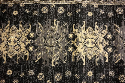 Unique Loom Taftan Collection Border Geometric Tribal Inspired Design Area Rug (2' 11 x 16' 5 Runner, Black/ Gray)