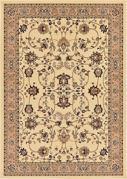 Unique Loom Sialk Hill Collection Area Rug - Washington (7' 1" x 10' Rectangle Ivory/Black)