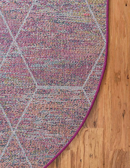 Unique Loom Trellis Frieze Collection Area Rug - Geometric (5' x 8' Oval, Multi/ Ivory)