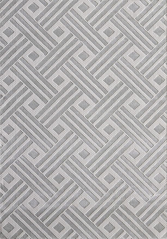 Abani Modern Grey Geometric Striped Chevron 7'9" X 10'2" Area Rug Rugs Nova Collection - Eclectic Pattern Accent Rug