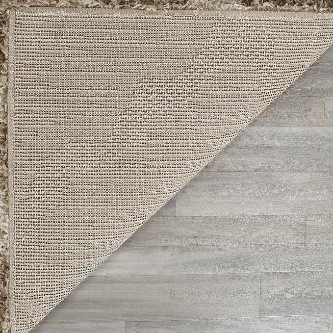 SAFAVIEH Area Rug 8x10 - Dallas Shag Collection - Large - Beige & Ivory, Trellis Pattern, Non-Shedding & Easy Cleaning, Plush Thick Pile, Ideal for Living Room, Bedroom, Dining Space (SGD257D)
