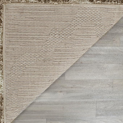 SAFAVIEH Dallas Shag Collection Area Rug - 8'6" x 12', Beige & Ivory, Trellis Design, Non-Shedding & Easy Care, 1.5-inch Thick Ideal for High Traffic Areas in Living Room, Bedroom (SGD257D)