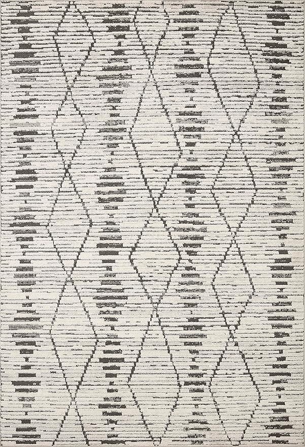 Loloi Kamala Collection KAM-02 Charcoal/Dove 7'-10" x 10' Area Rug