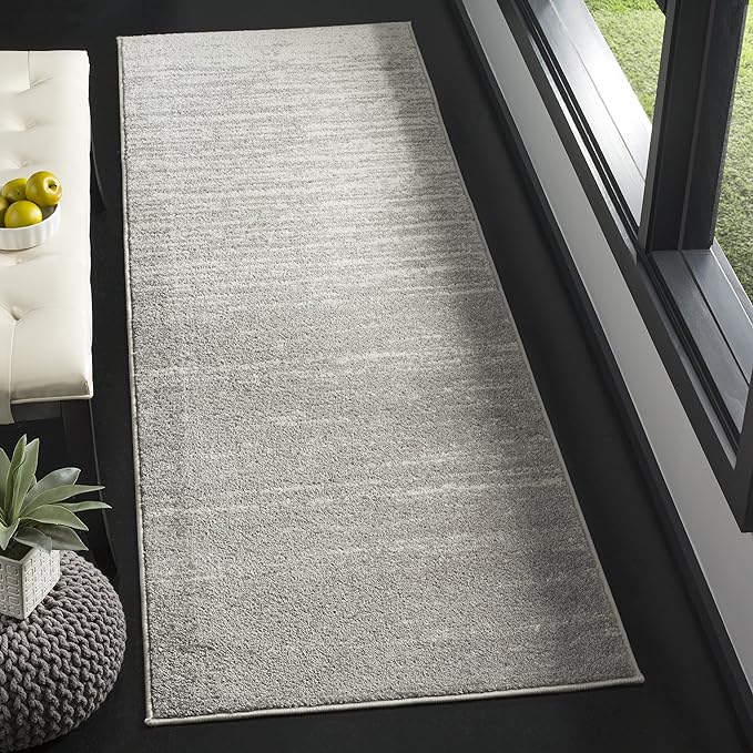 SAFAVIEH Adirondack Collection Runner Rug - 2'6" x 8', Light Grey & Grey, Modern Ombre Design, Non Shedding & Easy to Clean, Ideal for Hallway, Foyer, Kitchen, Entryway, Bedroom (ADR113C)