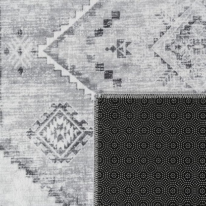Paco Home Oriental Area Rug with Faded Vintage Look in Grey, Size: 2'8" x 4'11"