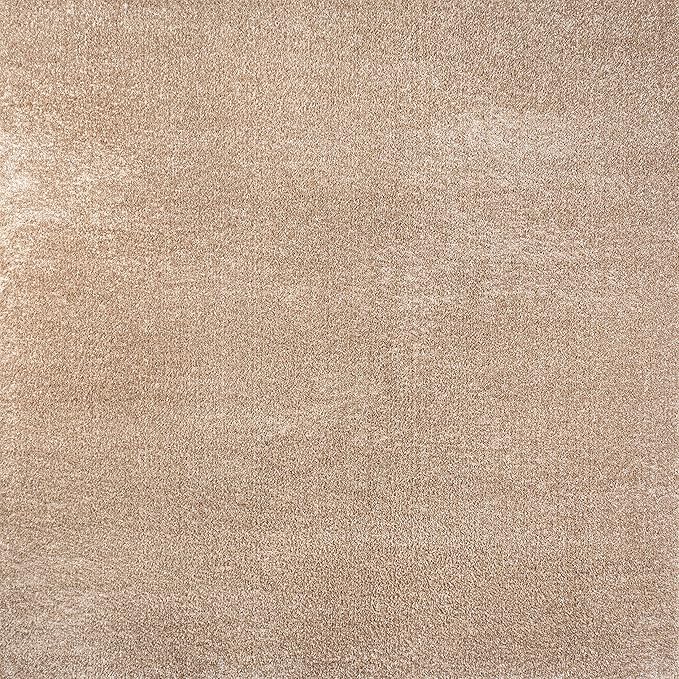 JONATHAN Y Haze Solid Low-Pile Beige 7x7 Square Indoor Area Rug, Coastal,Bohemian,Minimalist,Classic, Easy-Cleaning for Living Room,Bedroom,Kitchen,Pet Friendly,Non-Shedding (SEU100G-7SQ)