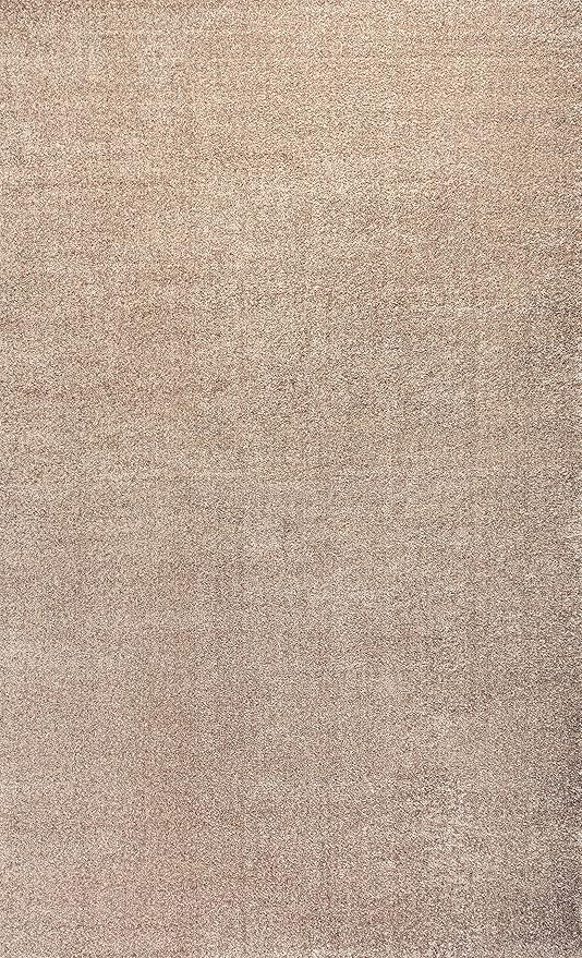 Eyely UES100G-4 Supersoft Haze Solid Low-Pile Indoor Area Rug Casual;Contemporary;Solid;Traditional, Bedroom, Kitchen, Living Room, Easy-Cleaning, Non-Shedding, 4 X 6, Beige