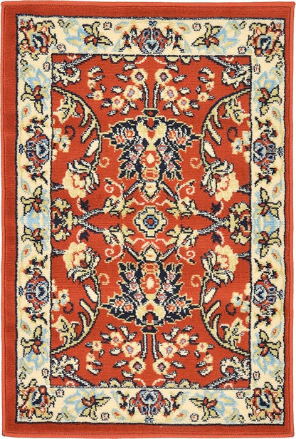 Unique Loom Sialk Hill Collection Area Rug - Washington (2' 2" x 3' 1" Rectangle Terracotta/Cream)
