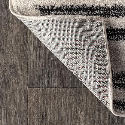 JONATHAN Y Khalil Modern Berber Stripe Cream/Black Indoor Area Rug, 3x5, Contemporary, Bohemian, Easy-Cleaning for Living Room, Bedroom, Kitchen, Pet Friendly, Non-Shedding (MOH207A-3)