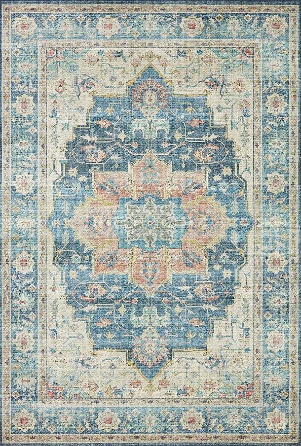 Loloi Skye Collection SKY-12 Ocean/Multi 2'-0" x 5'-0" Accent Rug